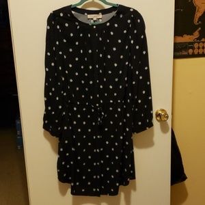 IKAT DOT TIE WAIST SHIRTDRESS